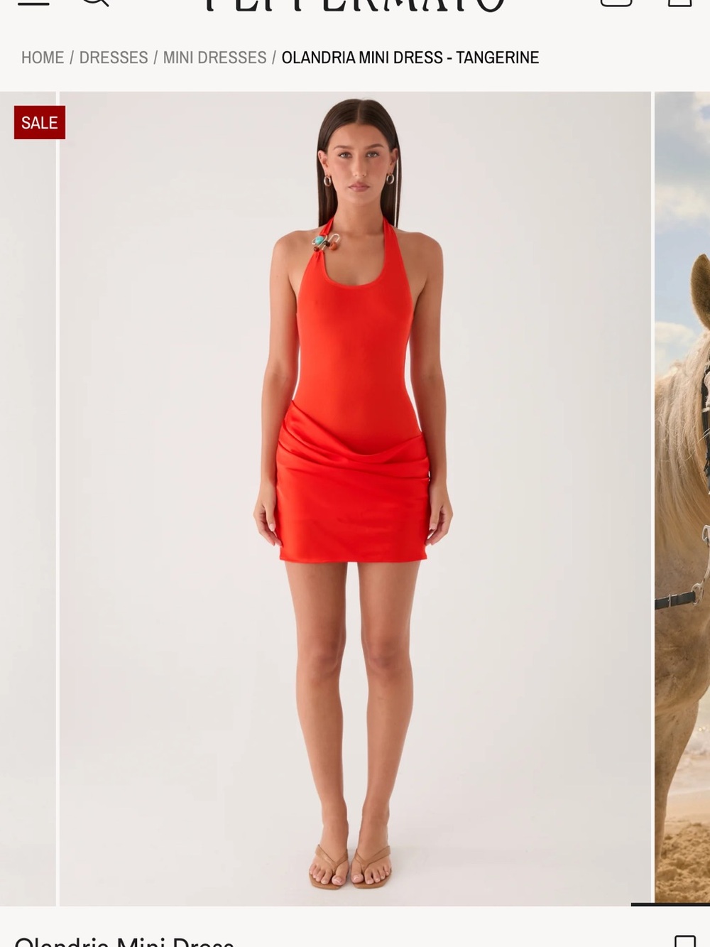 Peppermayo Olandria Mini Dress - Tangerine